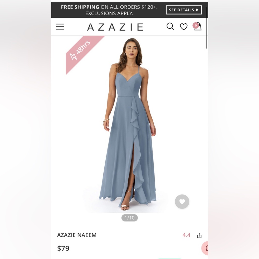 AZAZIE NAEEM Dusy Blue Bridesmaid Dress